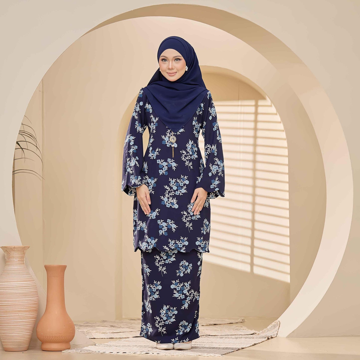 CLARA RIZQA - LAVEENA baju kurung muslimah material premium como crepe printed