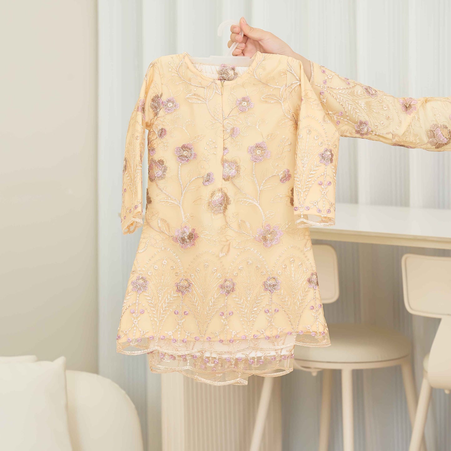 CLARA RIZQA - VANESSA baju kurung muslimah kids material premium como crepe + Lace