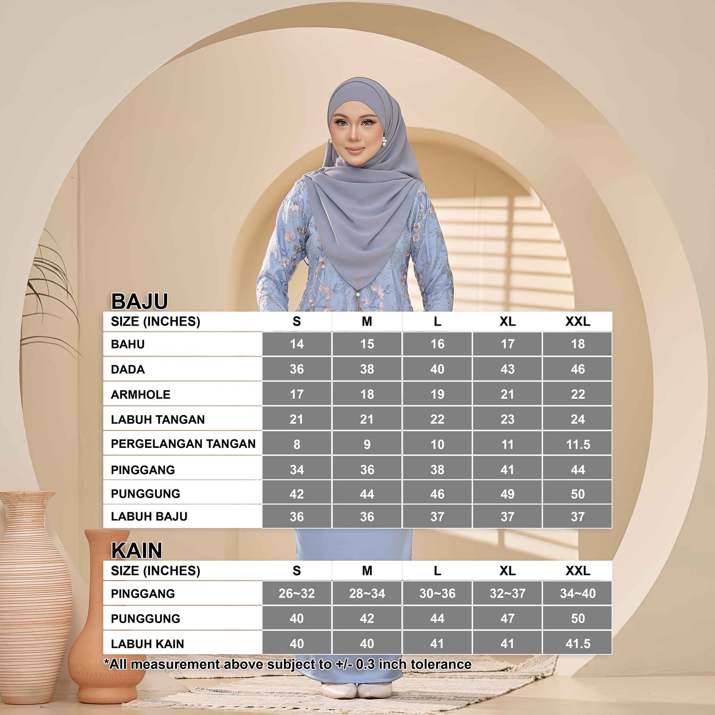 Clara Rizqa - DAVENA Baju Kurung Muslimah Lace