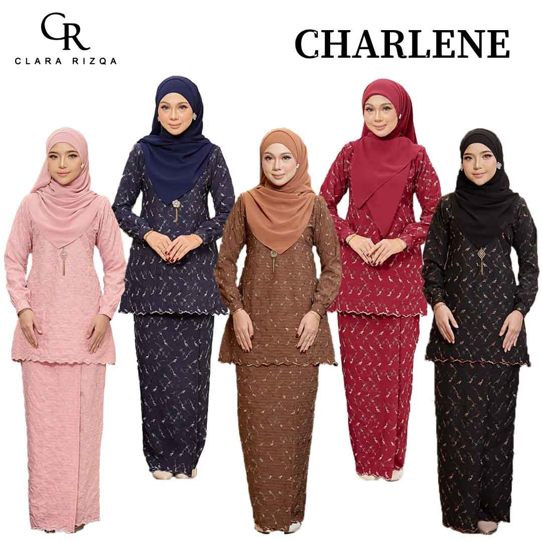 CLARA RIZQA - Kurung Kedah Charlene Cotton Linen Embroidery