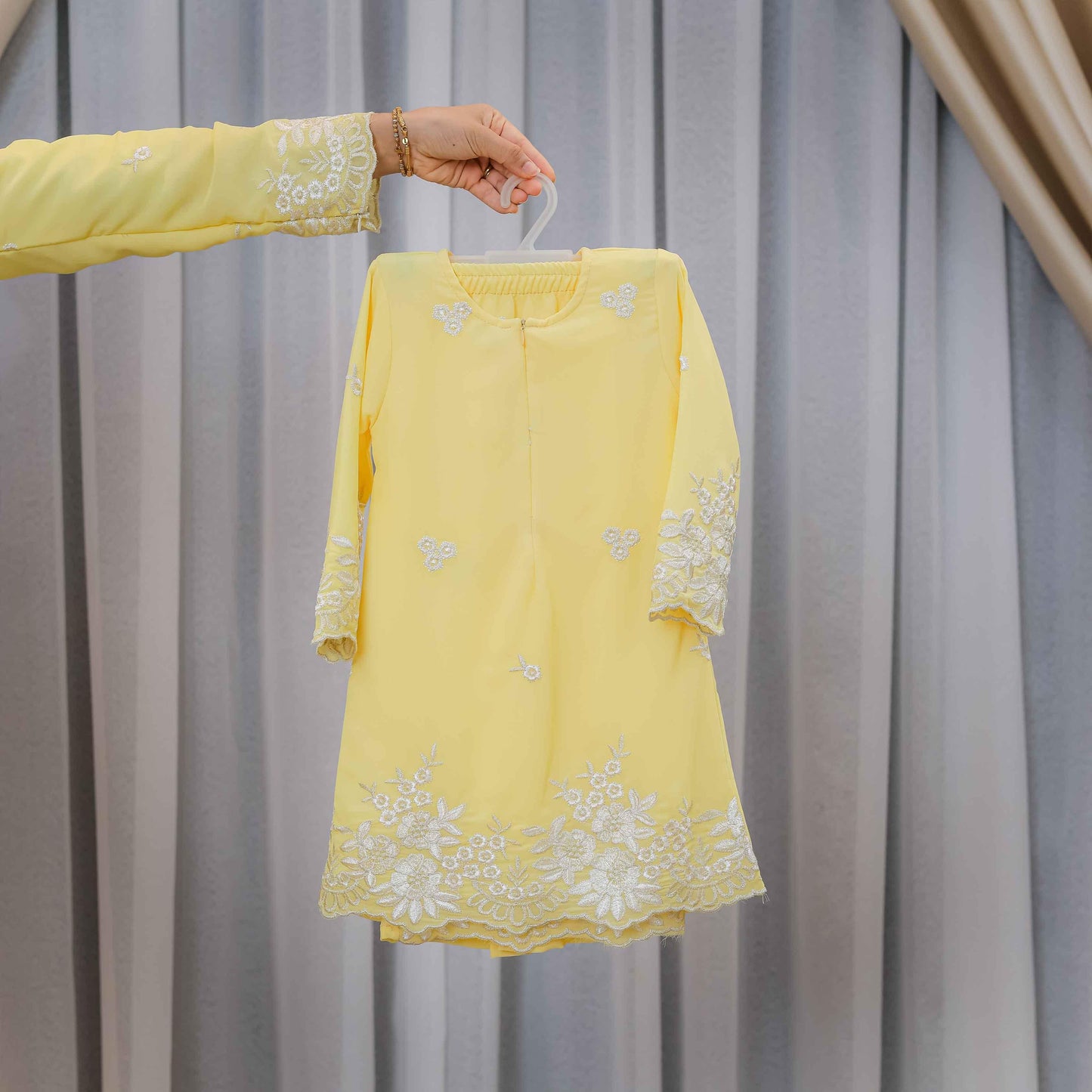 CLARA RIZQA - AVELINE baju kurung cantik material Chiffon embroidery with lining (kids)