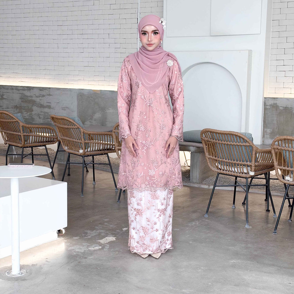 CLARA RIZQA - SOFIA baju kurung muslimah material premium como crepe + Lace