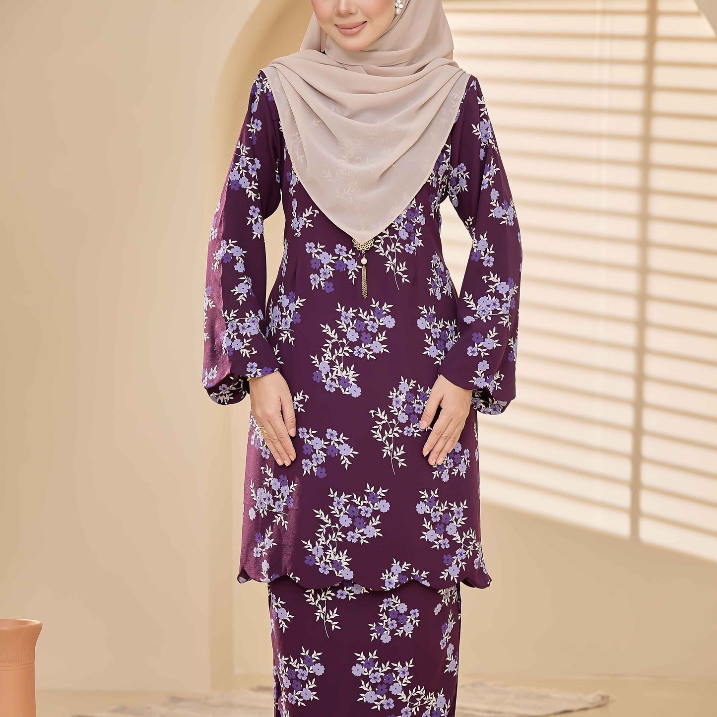 CLARA RIZQA - LAVEENA baju kurung muslimah material premium como crepe printed