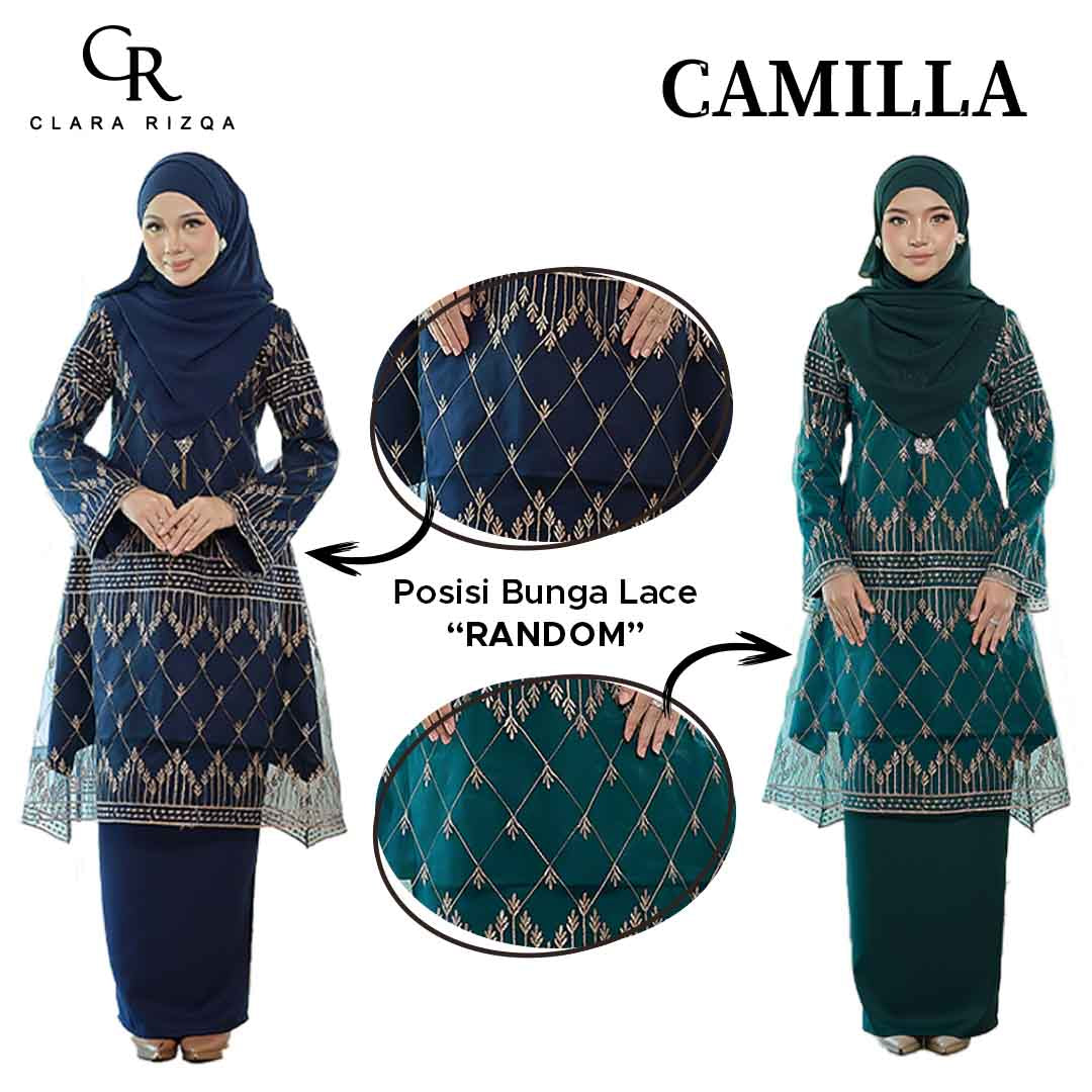 CLARA RIZQA - CAMILLA Baju kurung muslimah lace + Como Crepe