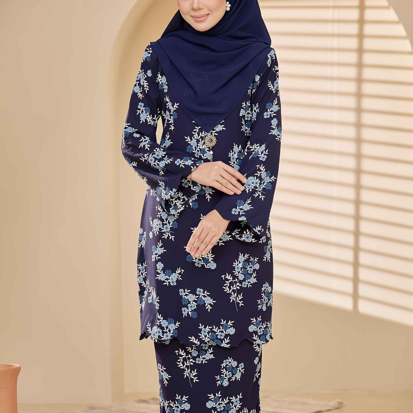 CLARA RIZQA - LAVEENA baju kurung muslimah material premium como crepe printed