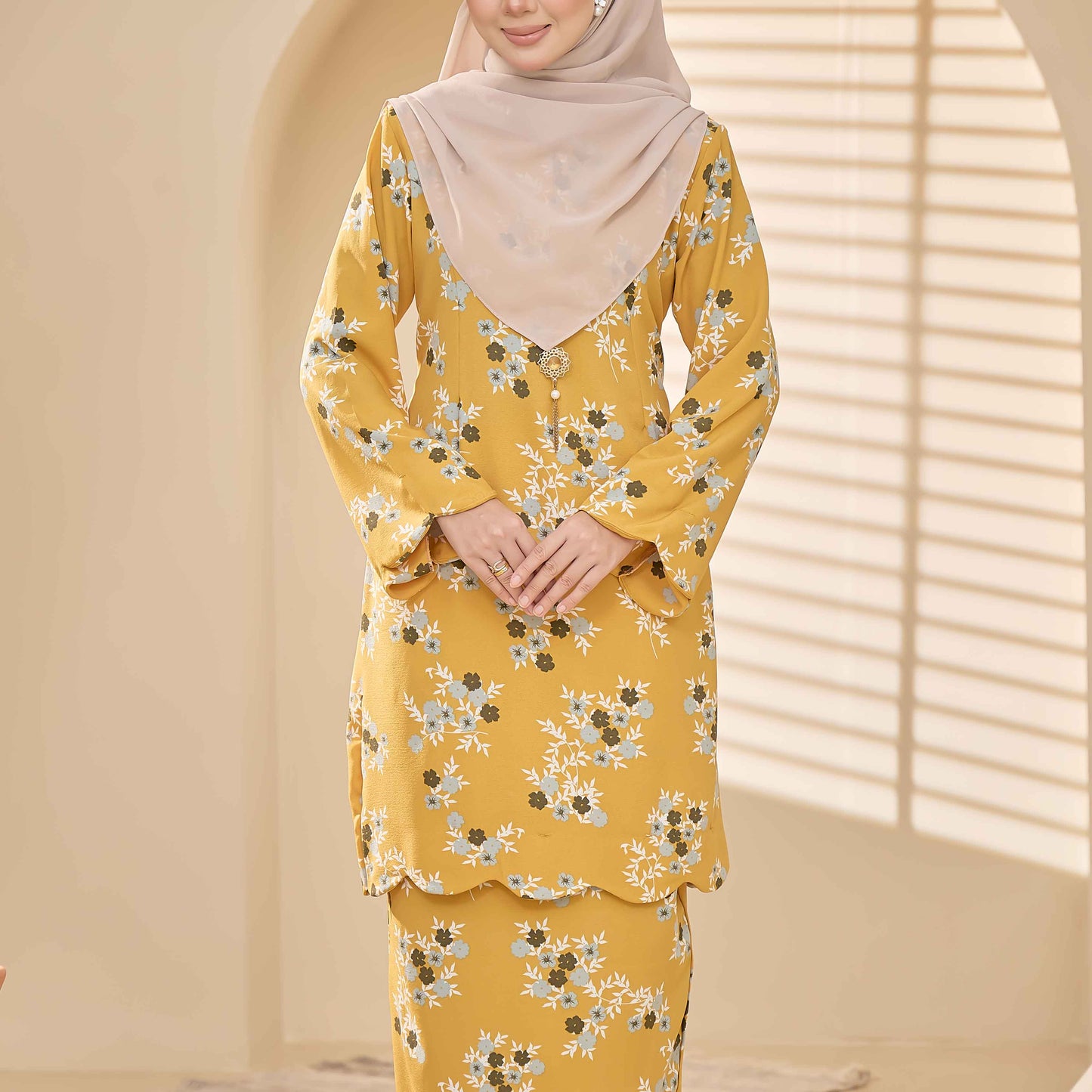 CLARA RIZQA - LAVEENA baju kurung muslimah material premium como crepe printed