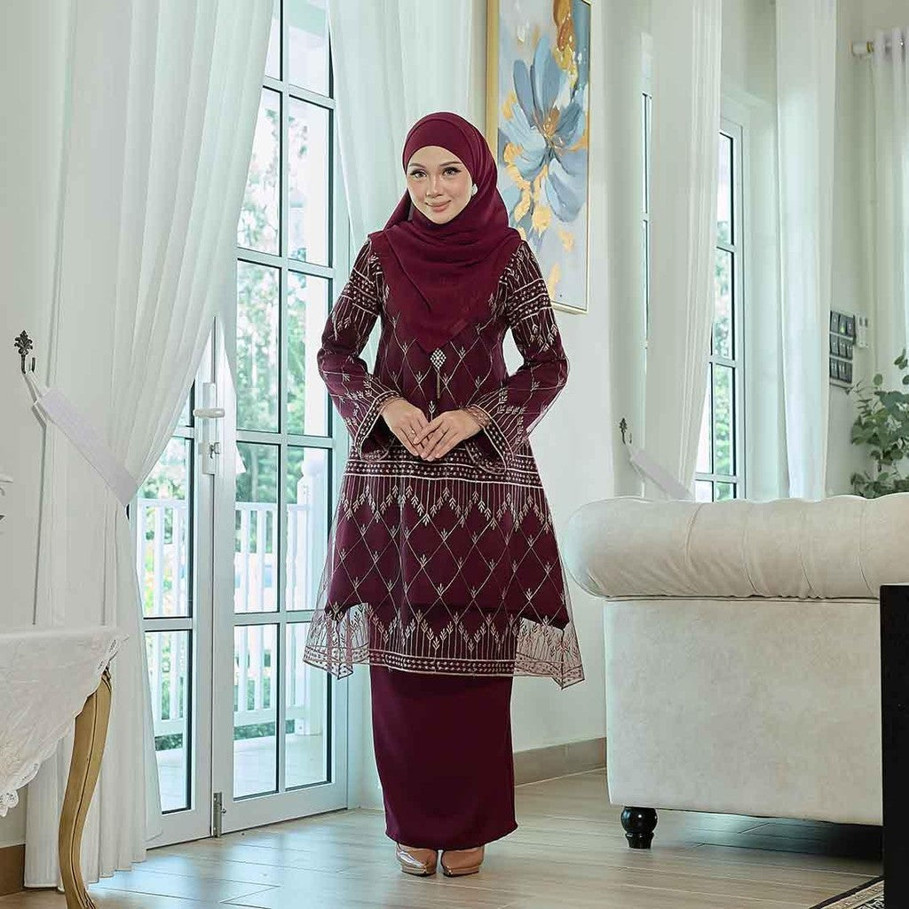 CLARA RIZQA - CAMILLA Baju kurung muslimah lace + Como Crepe
