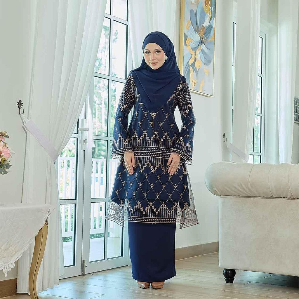CLARA RIZQA - CAMILLA Baju kurung muslimah lace + Como Crepe