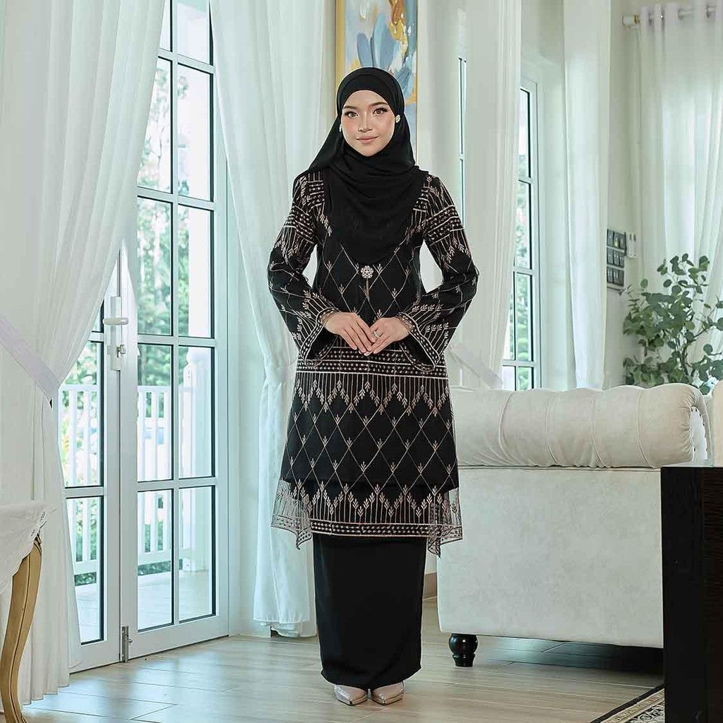 CLARA RIZQA - CAMILLA Baju kurung muslimah lace + Como Crepe
