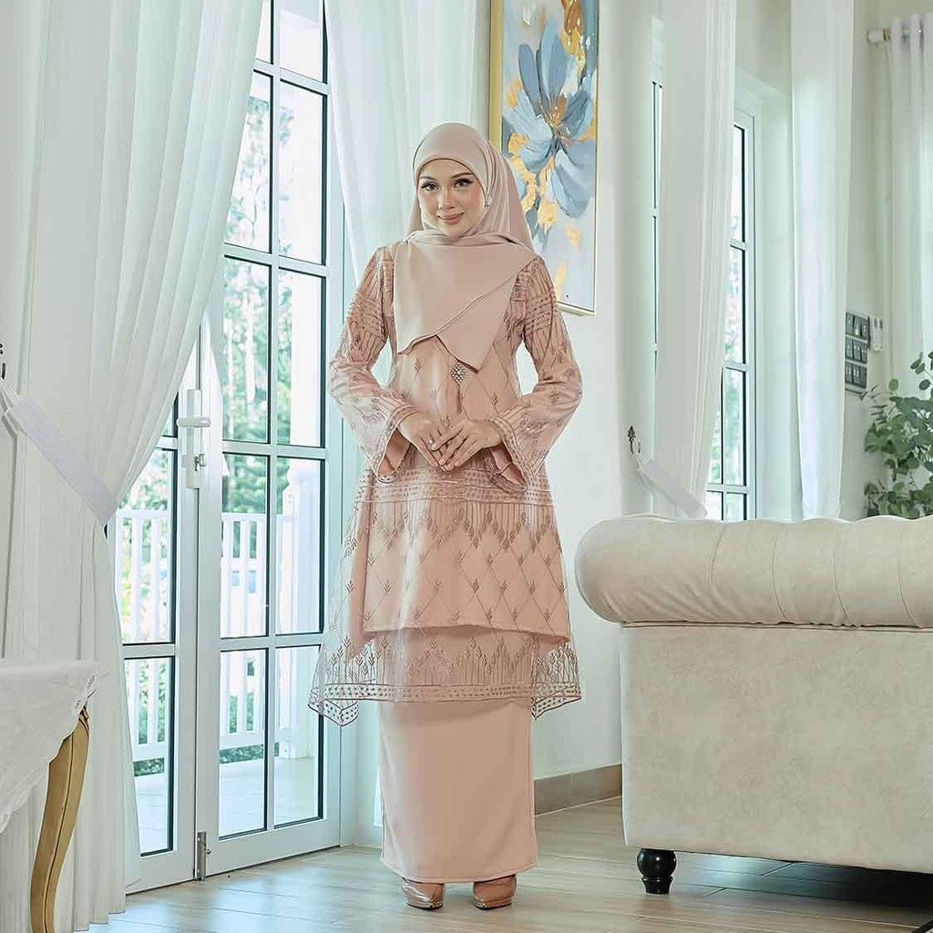 CLARA RIZQA - CAMILLA Baju kurung muslimah lace + Como Crepe