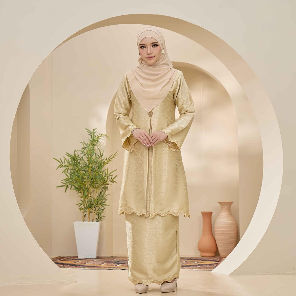 CLARA RIZQA - ORKED baju kurung muslimah material jacquard sulam