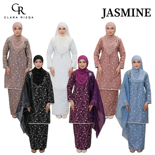 CLARA RIZQA - JASMINE baju kurung cantik moden material Cotton Embroidery with lining