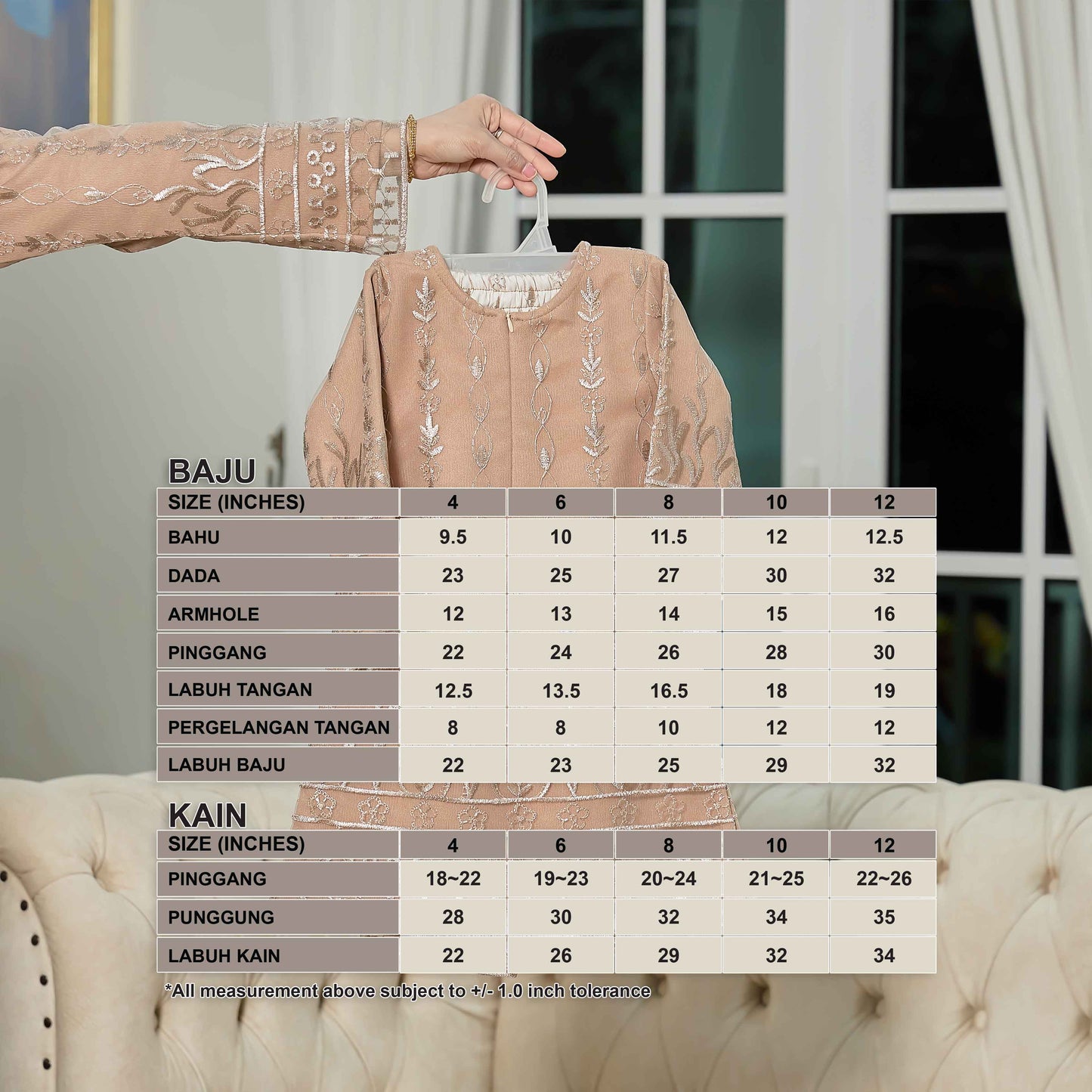 CLARA RIZQA - VIANNA baju kurung muslimah kids material premium como crepe + Lace