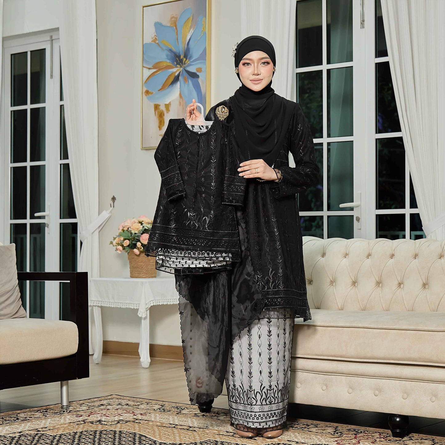 CLARA RIZQA - VIANNA baju kurung muslimah kids material premium como crepe + Lace