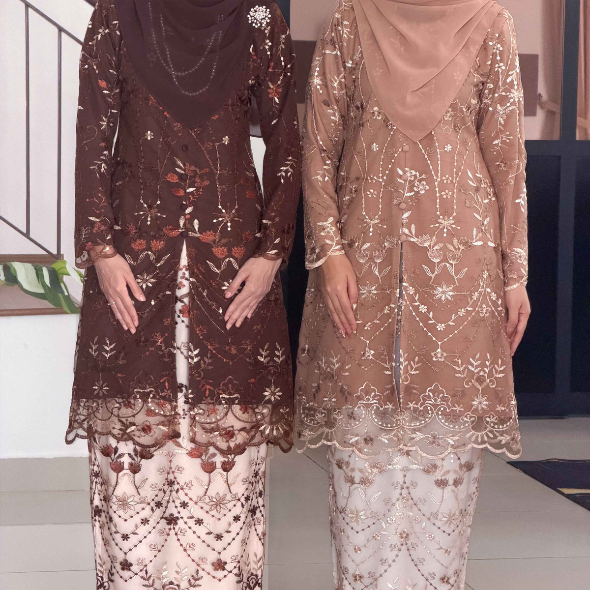 CLARA RIZQA -RAISHA baju kurung muslimah material premium como crepe + Lace