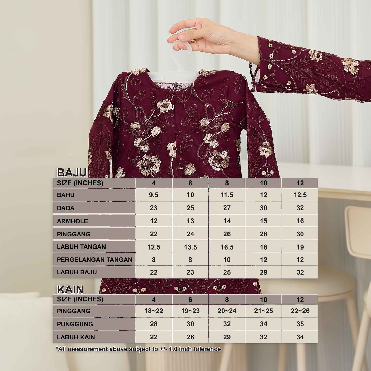 CLARA RIZQA - VANESSA baju kurung muslimah kids material premium como crepe + Lace