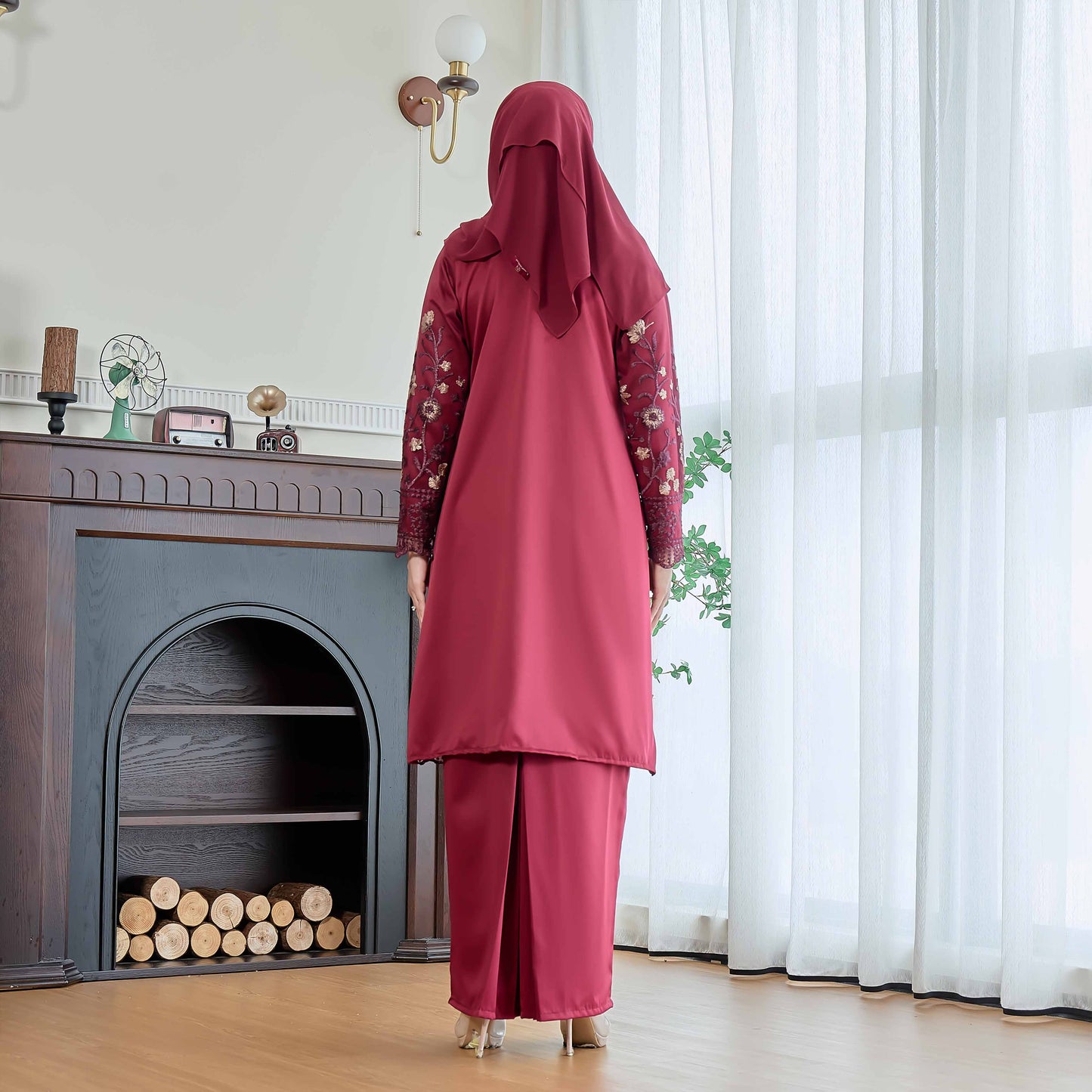 CLARA RIZQA - Catriona Mom baju kurung muslimah material premium pearl skin with lace