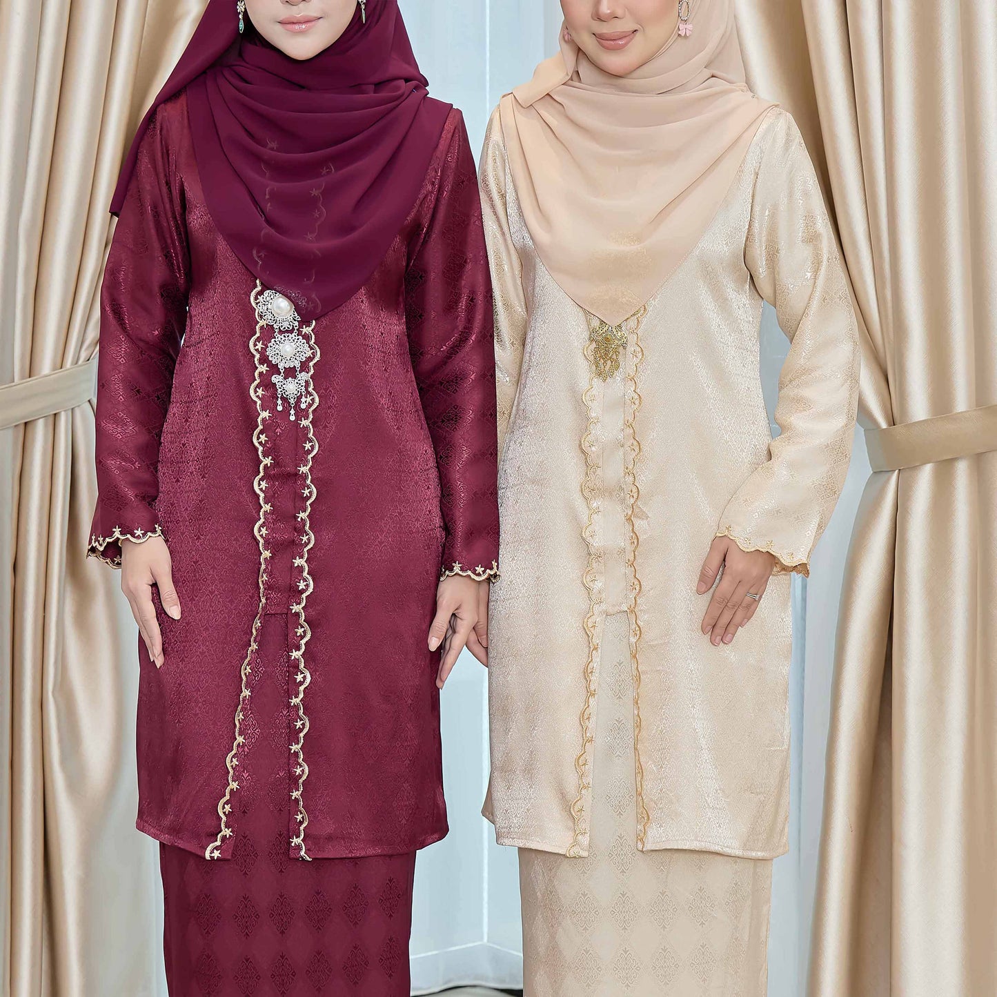 CLARA RIZQA - DIAN baju kurung muslimah material jacquard sulam