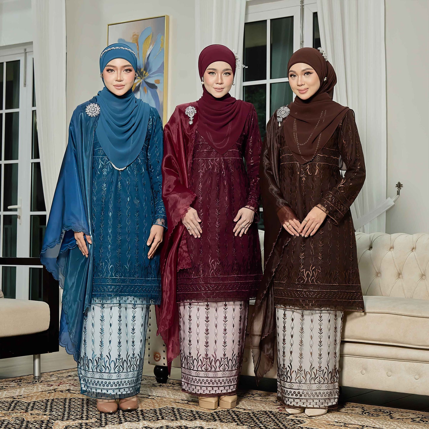 CLARA RIZQA - VIANNA baju kurung muslimah mom material premium como crepe + Lace