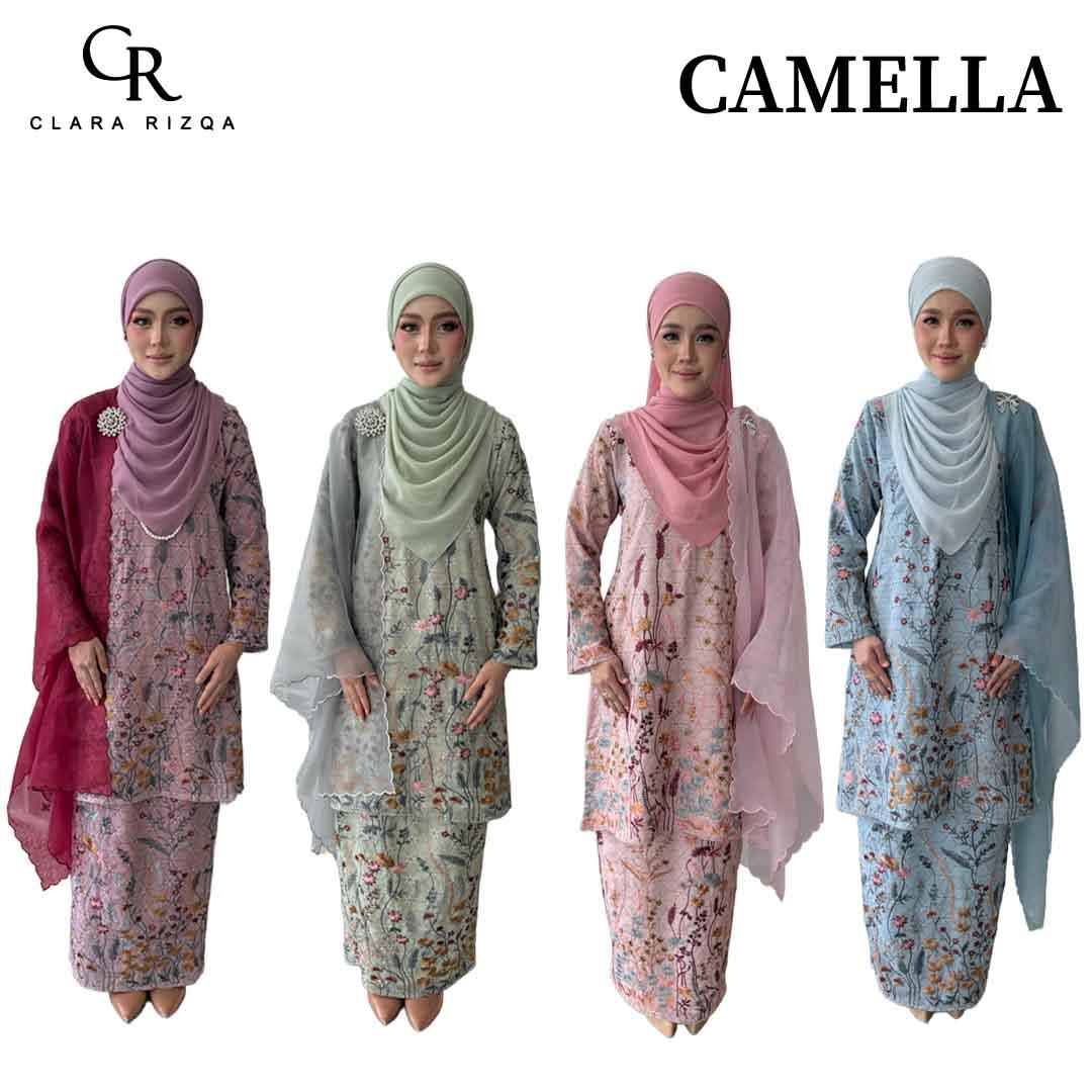 CLARA RIZQA - CAMELLA baju kurung cantik moden material Chiffon Embroidery with lining