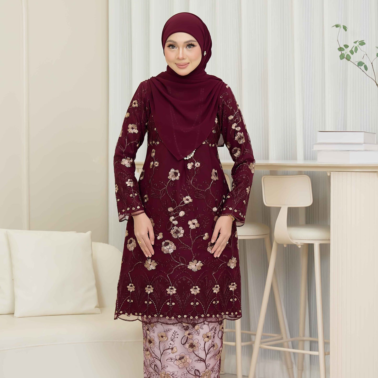 CLARA RIZQA - VANESSA baju kurung muslimah mom material premium como crepe + Lace