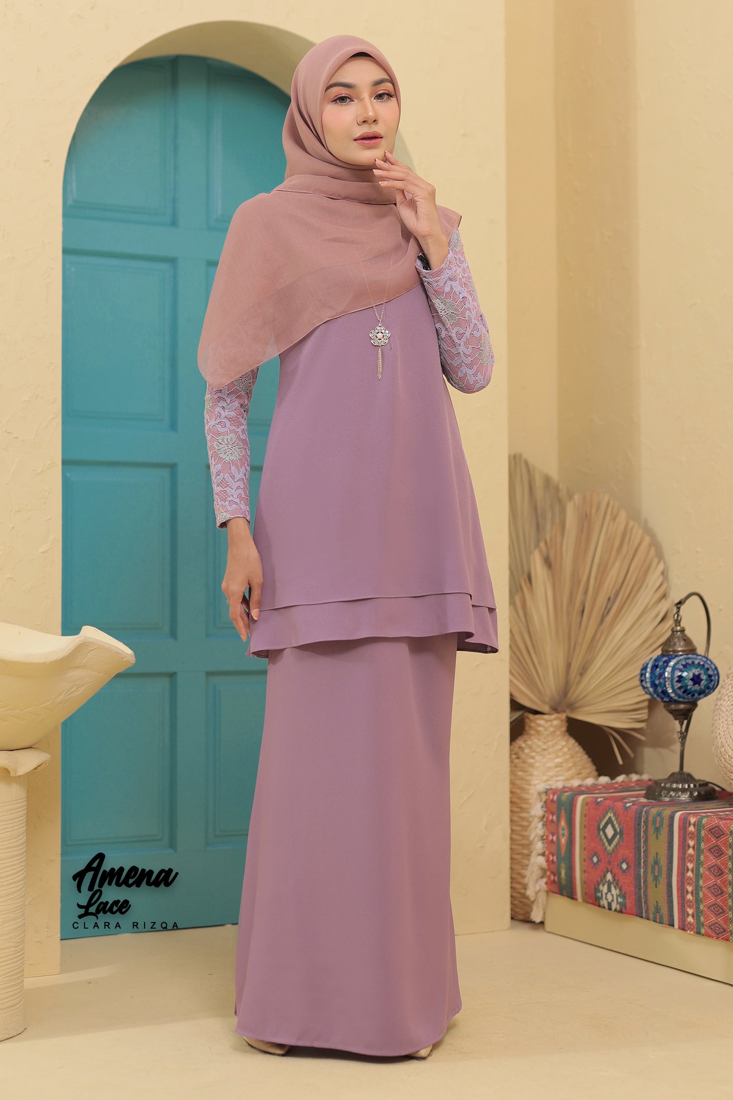 Amenaa Lace - Dusty Purple