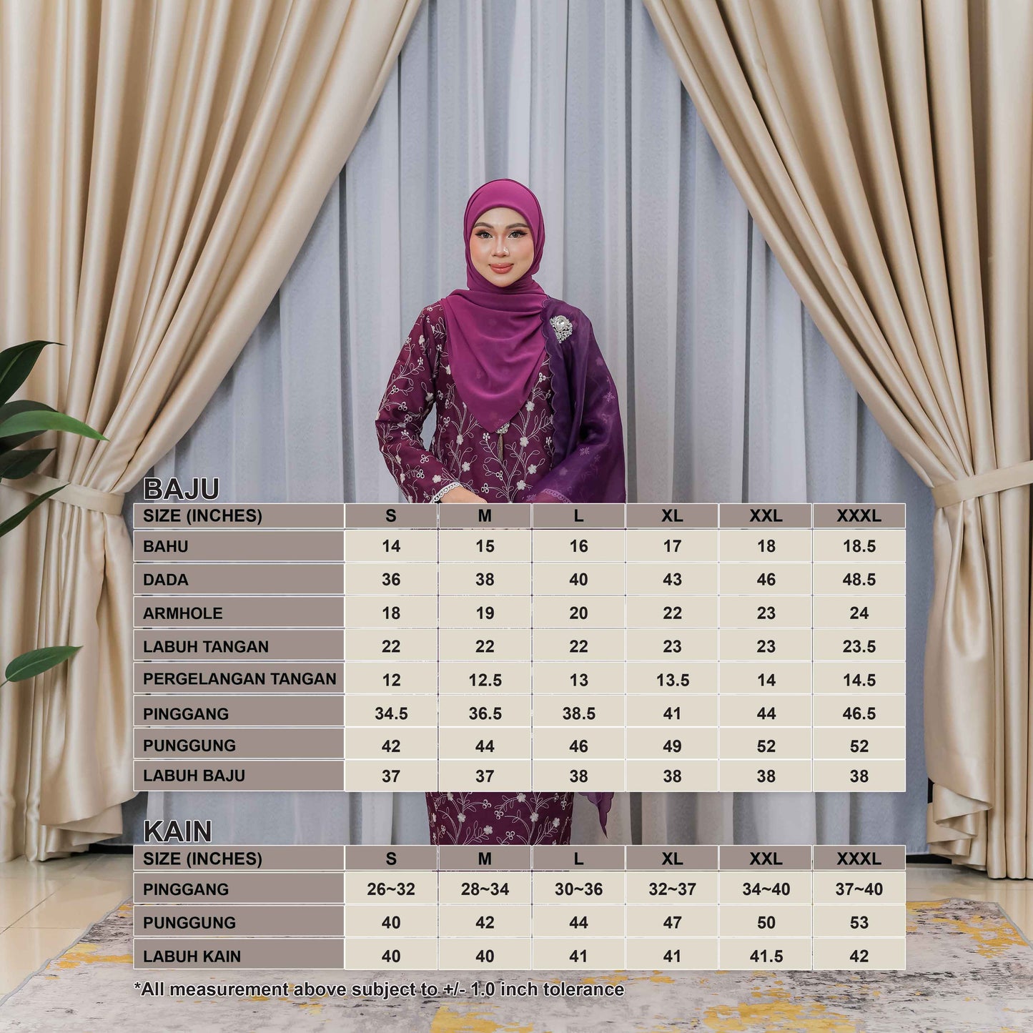 CLARA RIZQA - JASMINE baju kurung cantik moden material Cotton Embroidery with lining