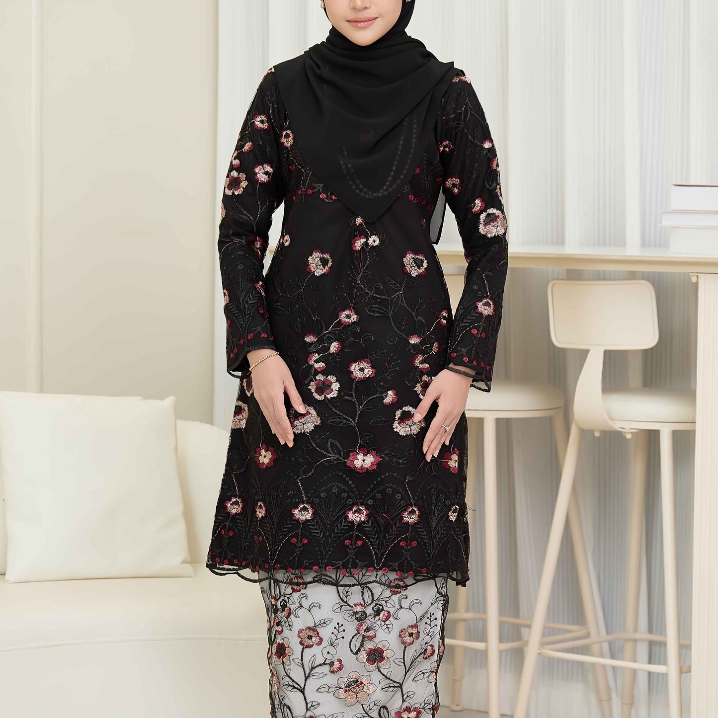 CLARA RIZQA - VANESSA baju kurung muslimah mom material premium como crepe + Lace
