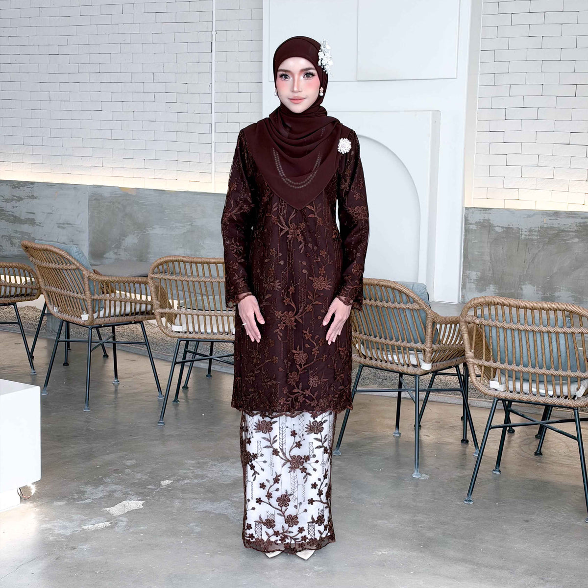 CLARA RIZQA - SOFIA baju kurung muslimah material premium como crepe + Lace