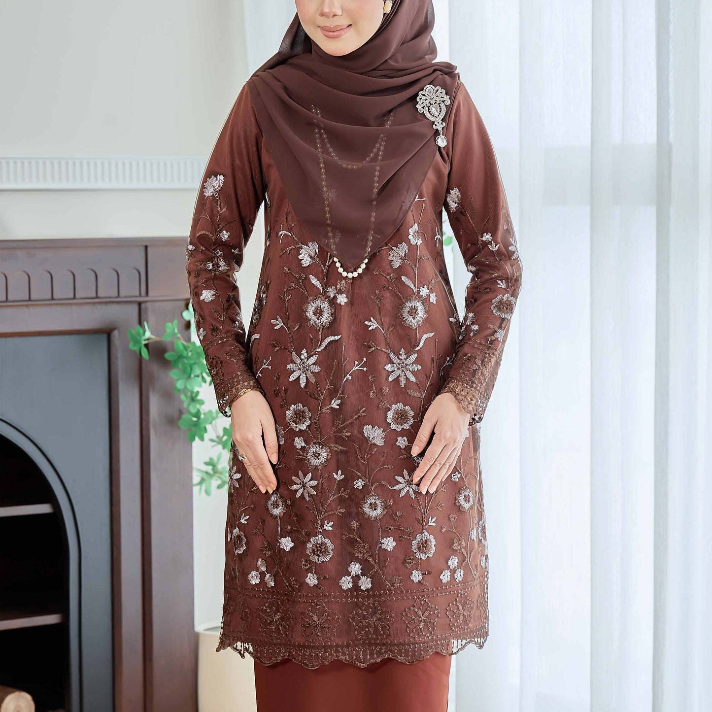 CLARA RIZQA - Catriona Mom baju kurung muslimah material premium pearl skin with lace