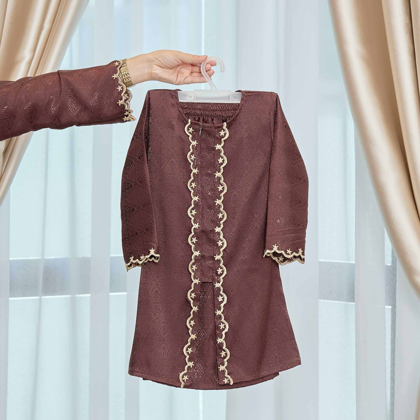 CLARA RIZQA - DIAN baju kurung muslimah material jacquard sulam kids