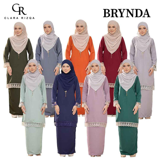 CLARA RIZQA - BRYNDA Baju Kurung muslimah sutera dobby & lace tangan