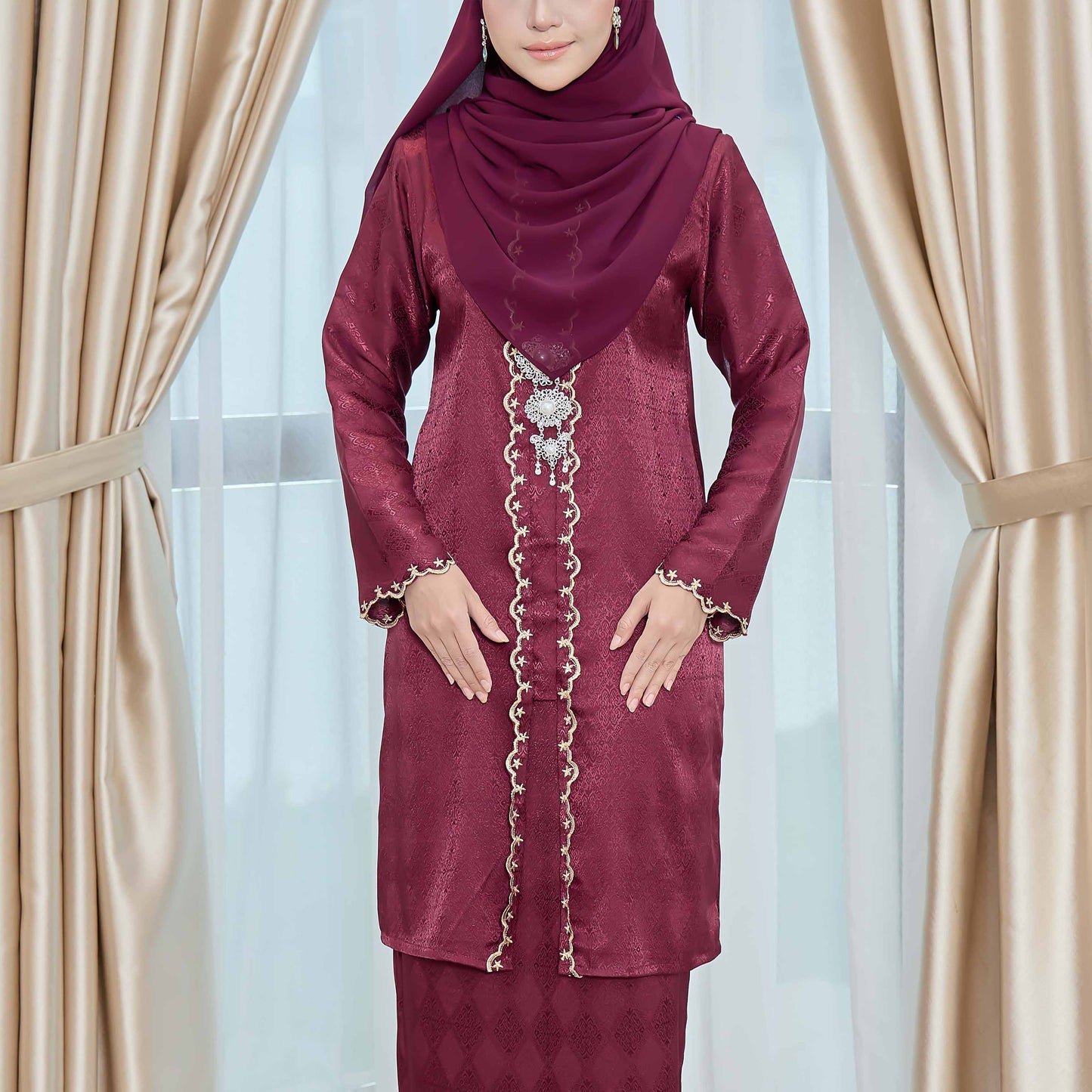 CLARA RIZQA - DIAN baju kurung muslimah material jacquard sulam