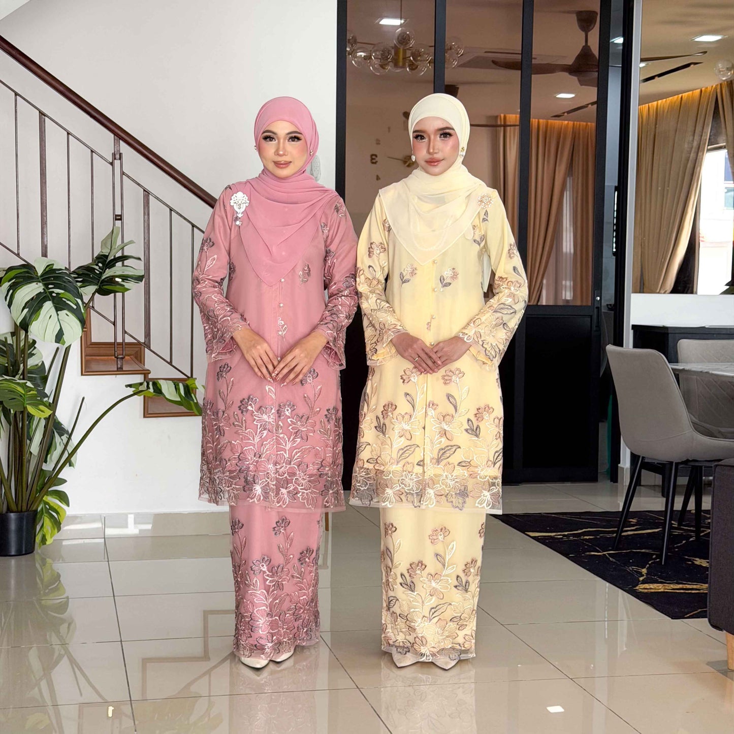 CLARA RIZQA - FEYROSA baju kurung muslimah material premium como crepe + Lace