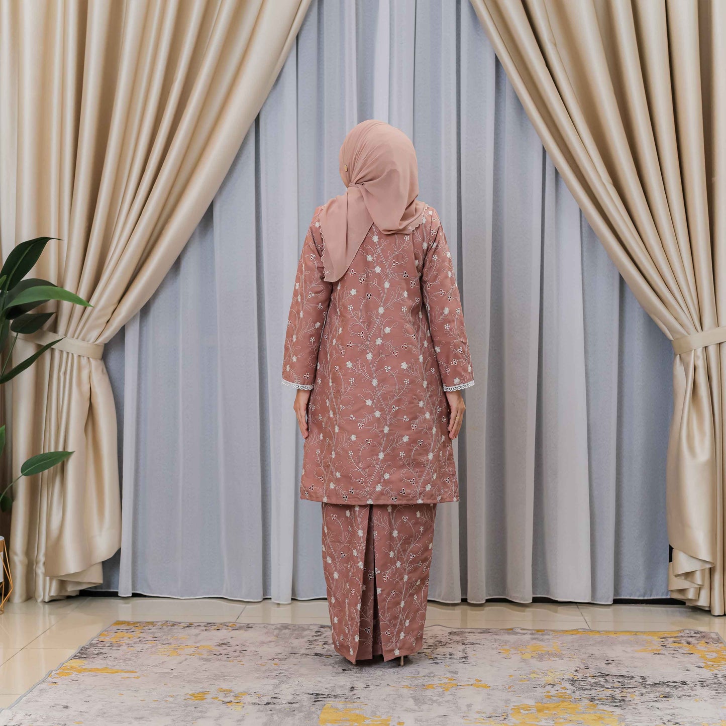 CLARA RIZQA - JASMINE baju kurung cantik moden material Cotton Embroidery with lining