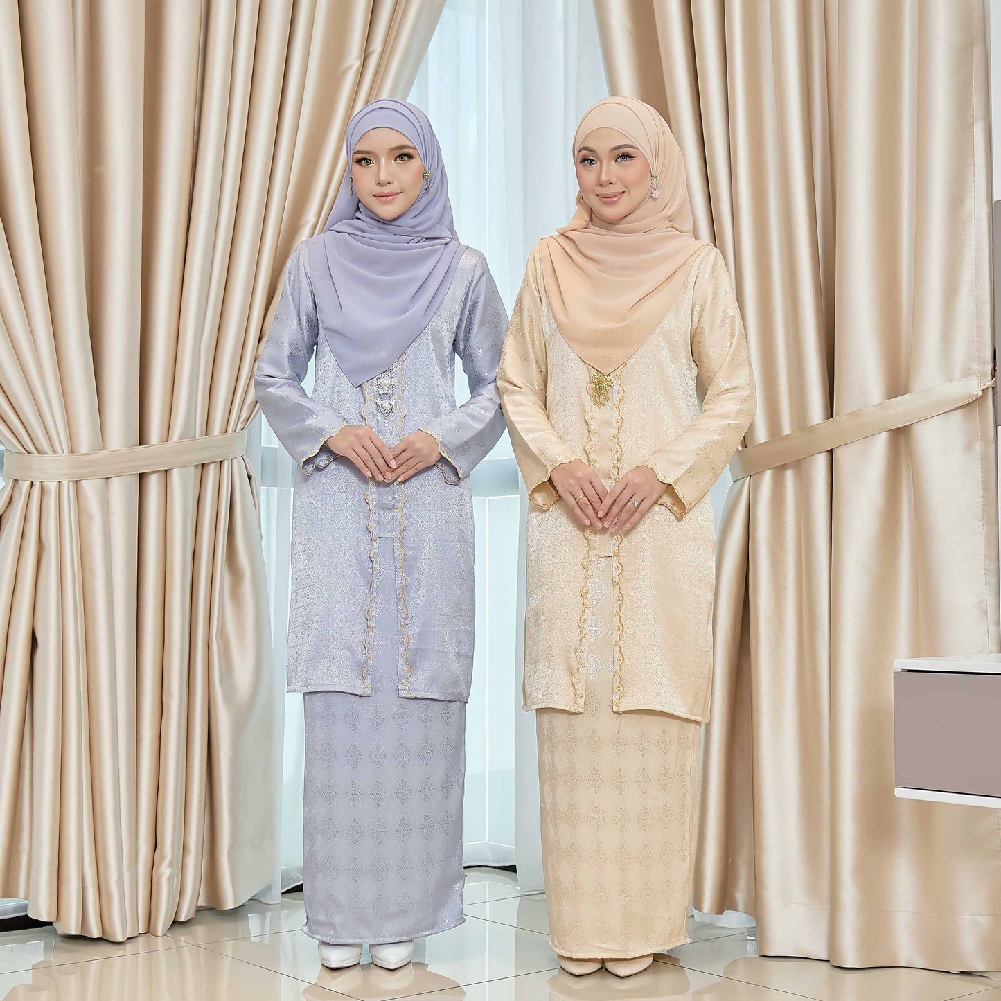 CLARA RIZQA - DIAN baju kurung muslimah material jacquard sulam