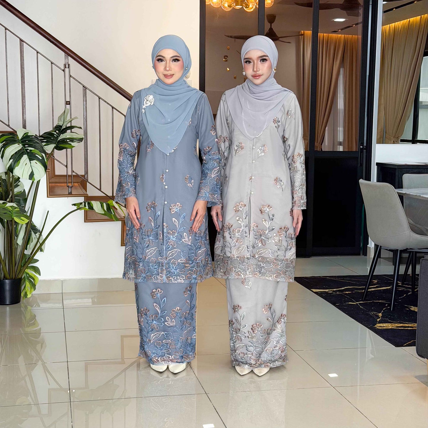 CLARA RIZQA - FEYROSA baju kurung muslimah material premium como crepe + Lace