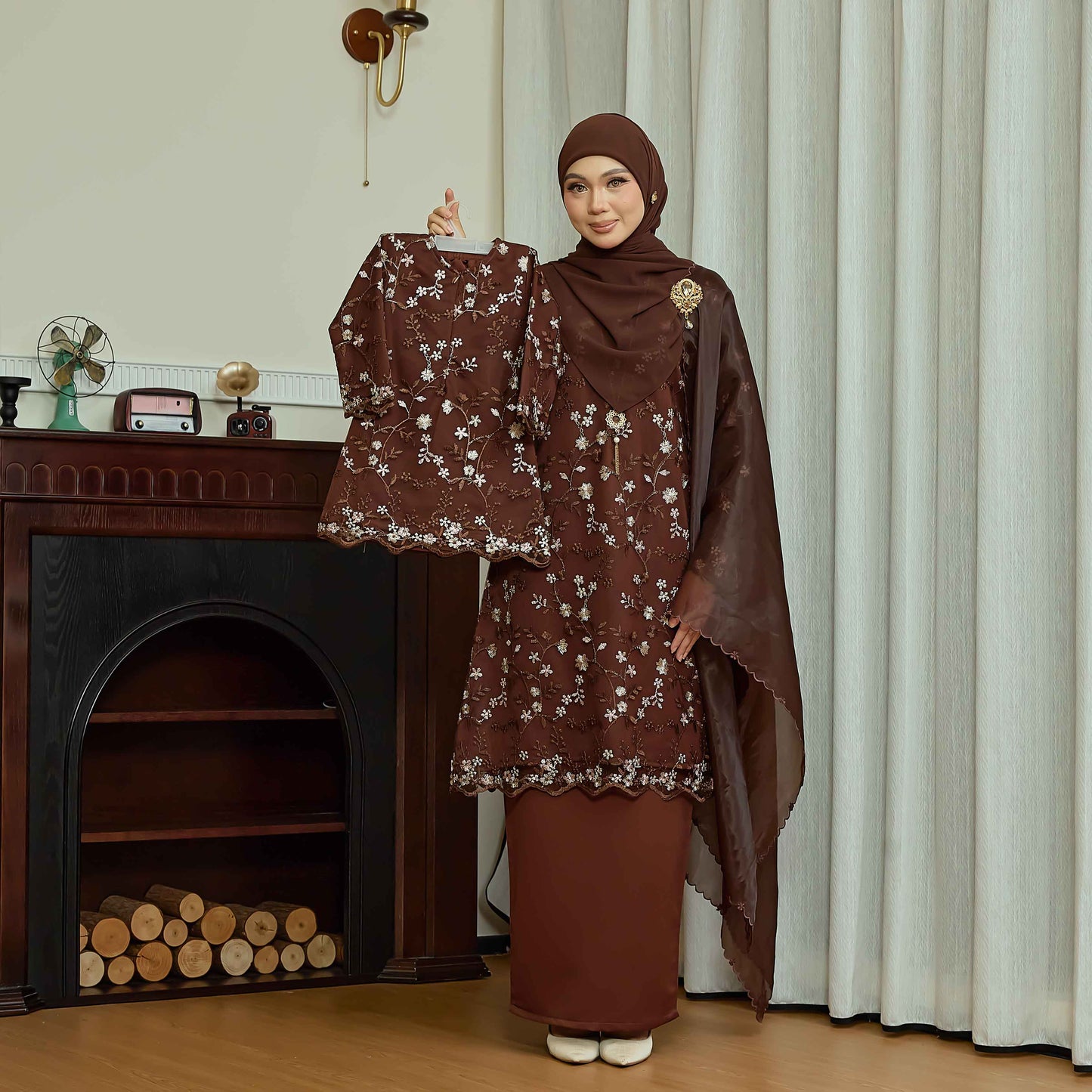 CLARA RIZQA - DIANDRA Kids baju kurung muslimah material premium pearl skin with lace