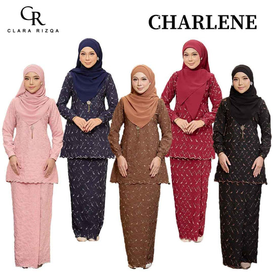 CLARA RIZQA - Kurung Kedah Charlene Cotton Linen Embroidery