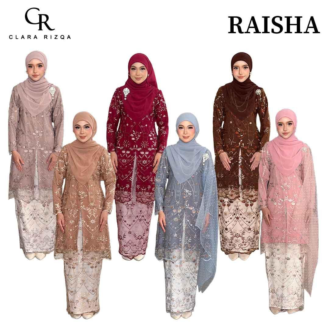 CLARA RIZQA -RAISHA baju kurung muslimah material premium como crepe + Lace