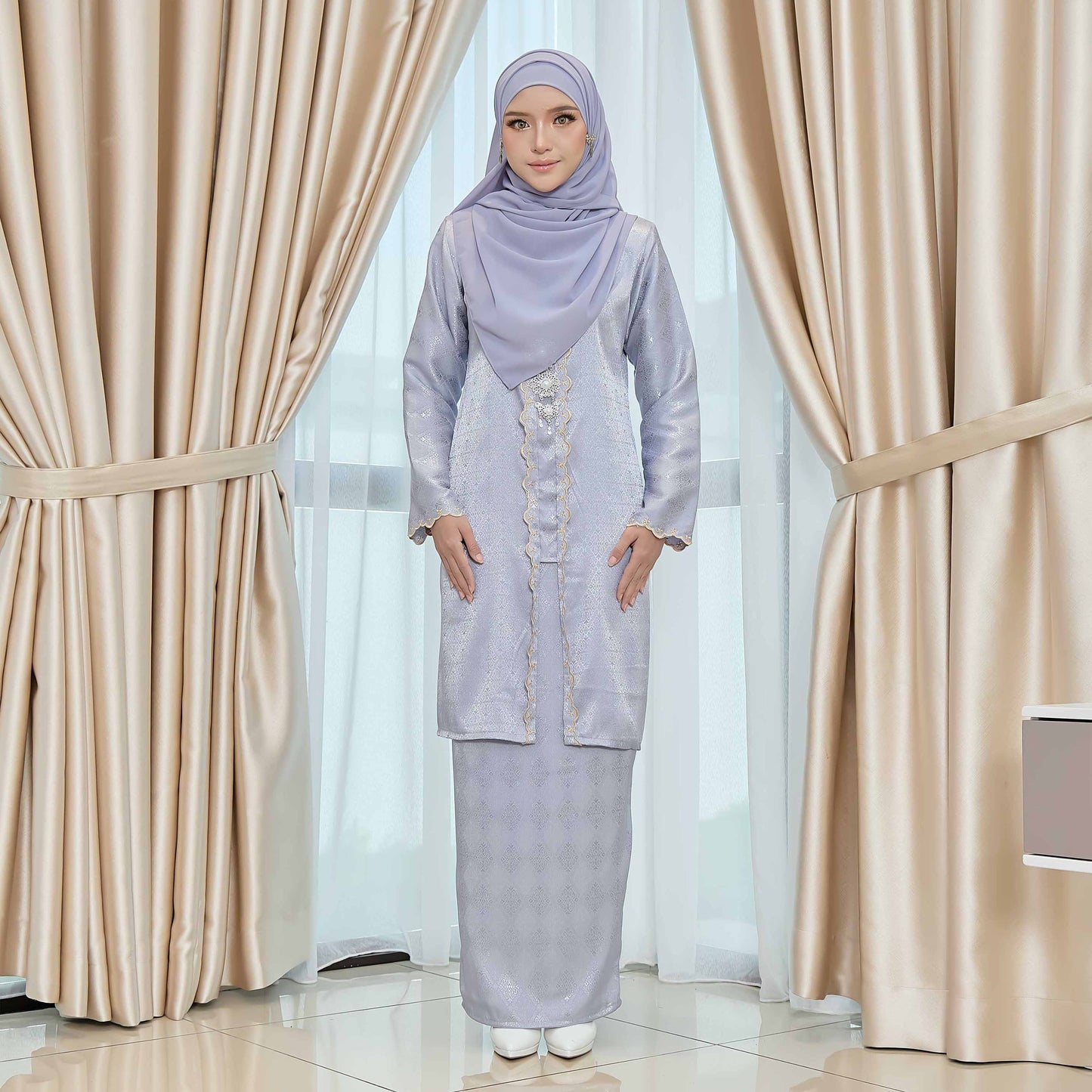 CLARA RIZQA - DIAN baju kurung muslimah material jacquard sulam