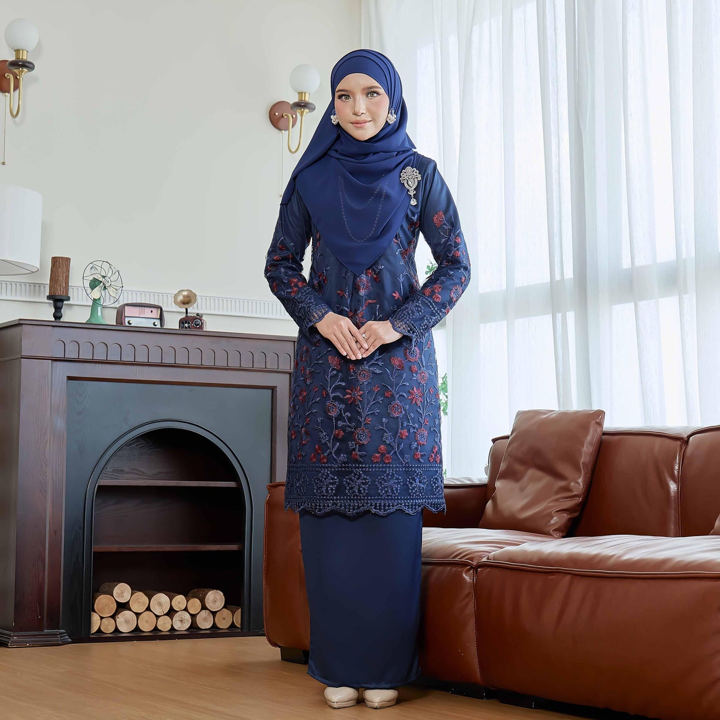 CLARA RIZQA - Catriona Mom baju kurung muslimah material premium pearl skin with lace