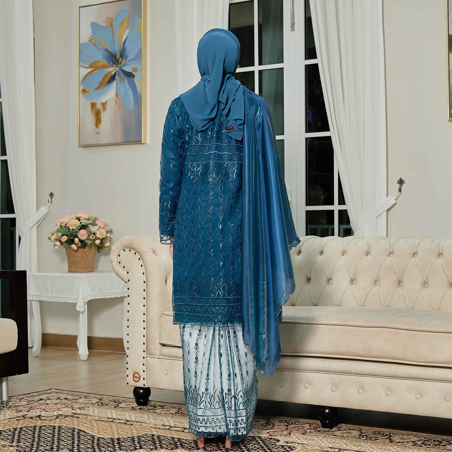 CLARA RIZQA - VIANNA baju kurung muslimah mom material premium como crepe + Lace