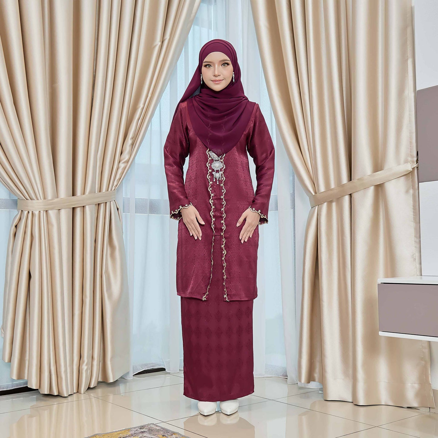 CLARA RIZQA - DIAN baju kurung muslimah material jacquard sulam