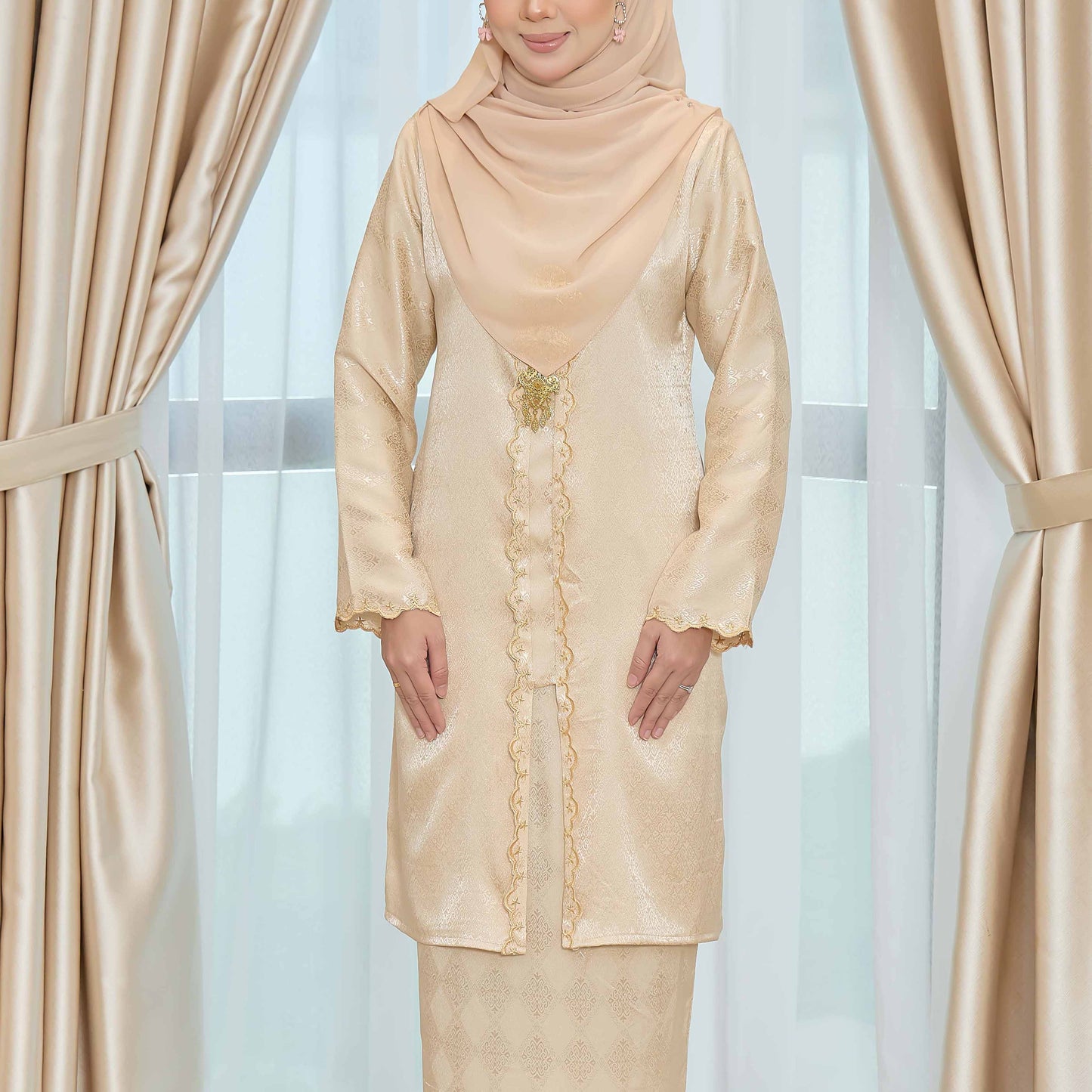 CLARA RIZQA - DIAN baju kurung muslimah material jacquard sulam