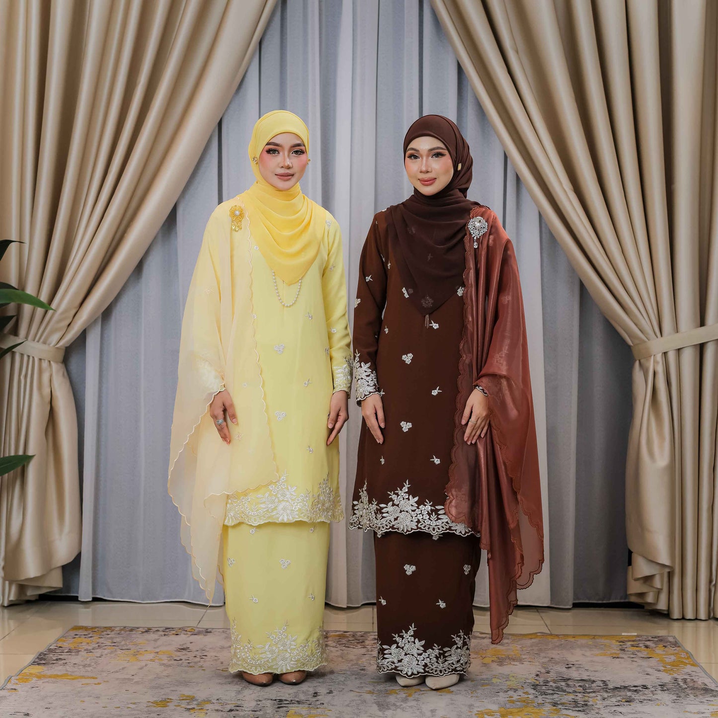 CLARA RIZQA - AVELINE baju kurung cantik material Chiffon embroidery with lining (mom)