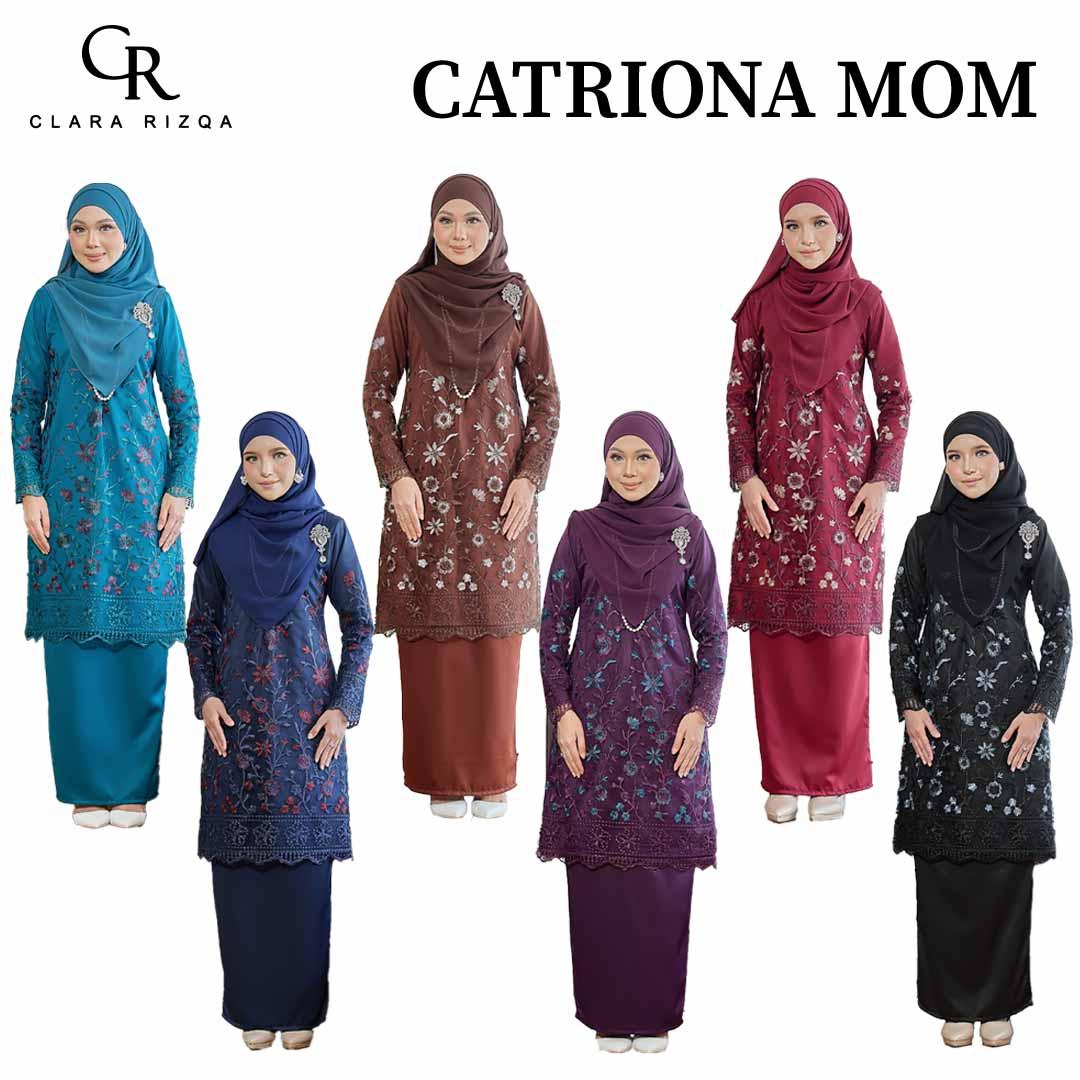 CLARA RIZQA - Catriona Mom baju kurung muslimah material premium pearl skin with lace