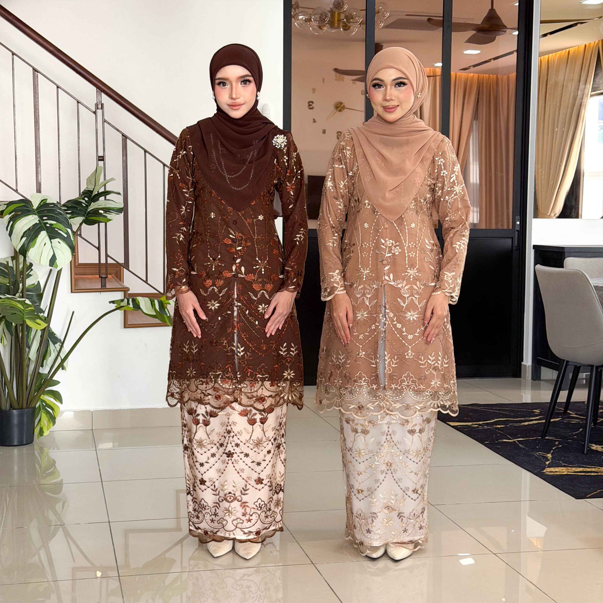 CLARA RIZQA -RAISHA baju kurung muslimah material premium como crepe + Lace