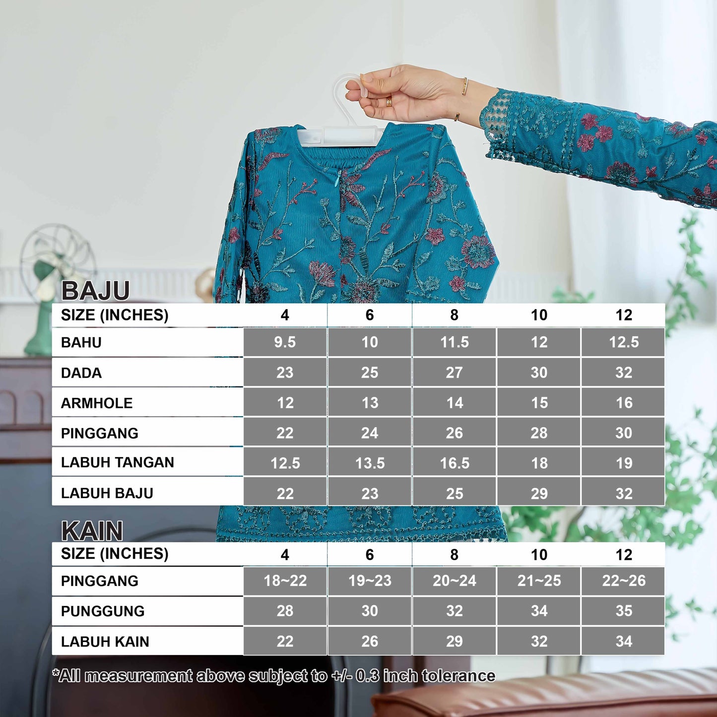 CLARA RIZQA - Catriona Kids baju kurung muslimah material premium pearl skin with lace