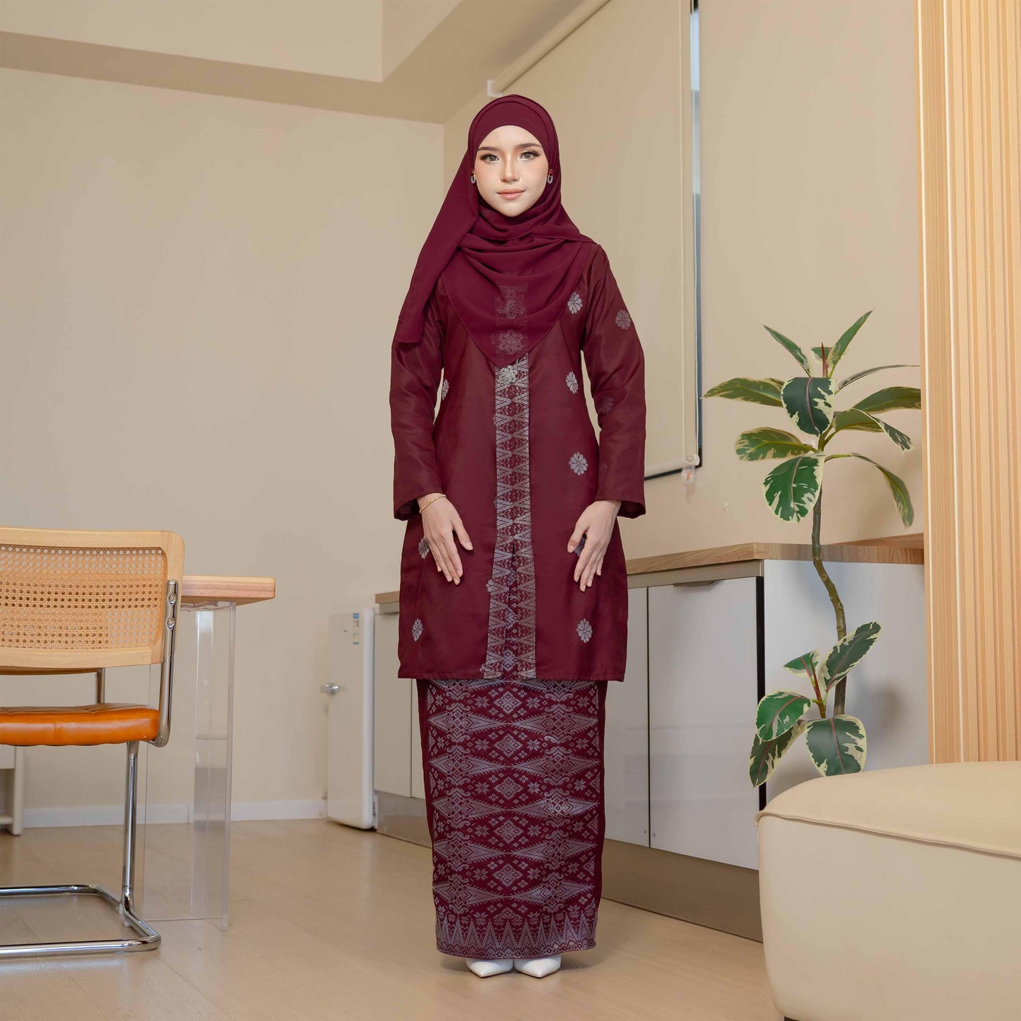 CLARA RIZQA Kebaya Mahsuri Baju Muslimah Material Songket Tenun Asli